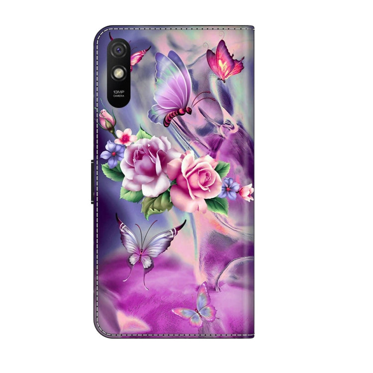 For Xiaomi Redmi 9A Crystal 3D Shockproof Protective Leather Phone Case(Butterfly) - Xiaomi Cases by PMC Jewellery | Online Shopping South Africa | PMC Jewellery