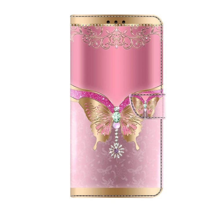 For Xiaomi Redmi Note 10 5G Crystal 3D Shockproof Protective Leather Phone Case(Pink Bottom Butterfly) - Xiaomi Cases by PMC Jewellery | Online Shopping South Africa | PMC Jewellery