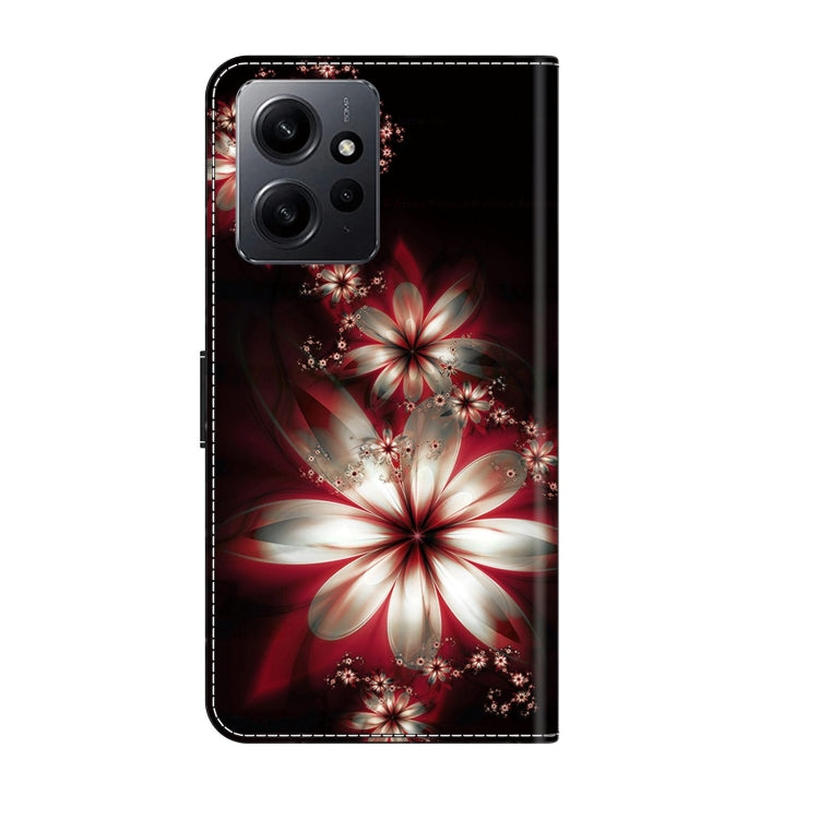 For Xiaomi Redmi Note 12 4G Crystal 3D Shockproof Protective Leather Phone Case(Fantastic Flower) - Xiaomi Cases by PMC Jewellery | Online Shopping South Africa | PMC Jewellery