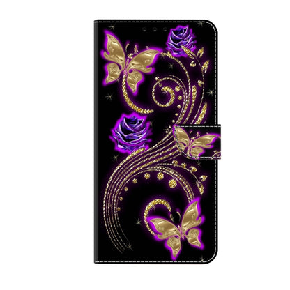 For Xiaomi 13 Pro Crystal 3D Shockproof Protective Leather Phone Case(Purple Flower Butterfly) - 13 Pro Cases by PMC Jewellery | Online Shopping South Africa | PMC Jewellery