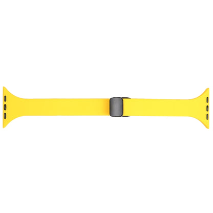 For Apple Watch Ultra 49mm Magnetic Buckle Slim Silicone Watch Band(Yellow) - Watch Bands by PMC Jewellery | Online Shopping South Africa | PMC Jewellery