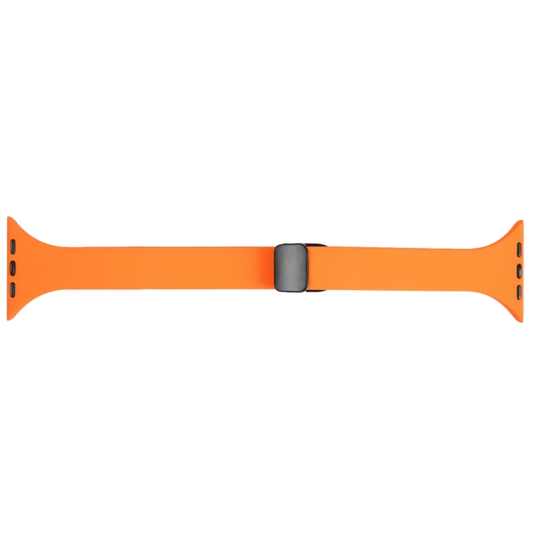 For Apple Watch Ultra 49mm Magnetic Buckle Slim Silicone Watch Band(Orange) - Watch Bands by PMC Jewellery | Online Shopping South Africa | PMC Jewellery