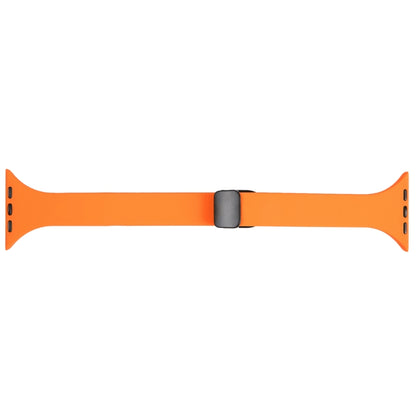 For Apple Watch Ultra 49mm Magnetic Buckle Slim Silicone Watch Band(Orange) - Watch Bands by PMC Jewellery | Online Shopping South Africa | PMC Jewellery