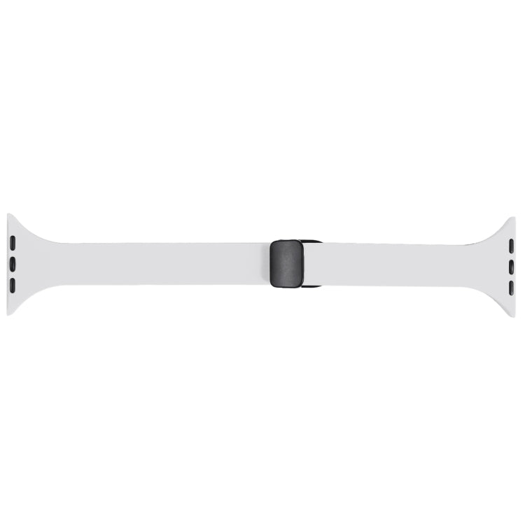 For Apple Watch Ultra 49mm Magnetic Buckle Slim Silicone Watch Band(White) - Watch Bands by PMC Jewellery | Online Shopping South Africa | PMC Jewellery