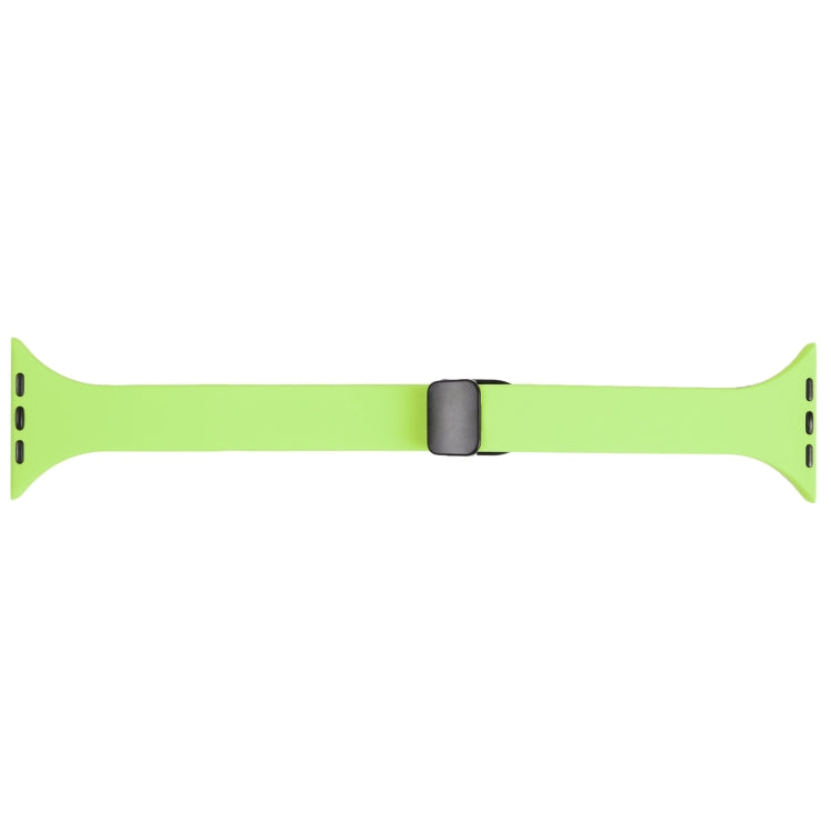 For Apple Watch 8 45mm  Magnetic Buckle Slim Silicone Watch Band(Green) - Watch Bands by PMC Jewellery | Online Shopping South Africa | PMC Jewellery