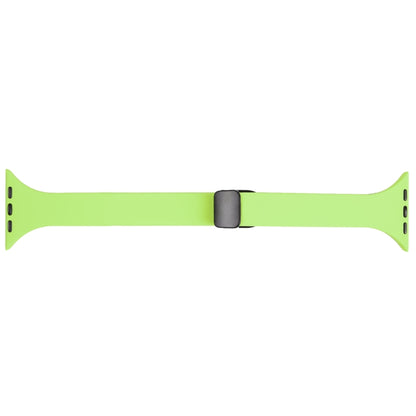 For Apple Watch SE 2022 40mm Magnetic Buckle Slim Silicone Watch Band(Green) - Watch Bands by PMC Jewellery | Online Shopping South Africa | PMC Jewellery