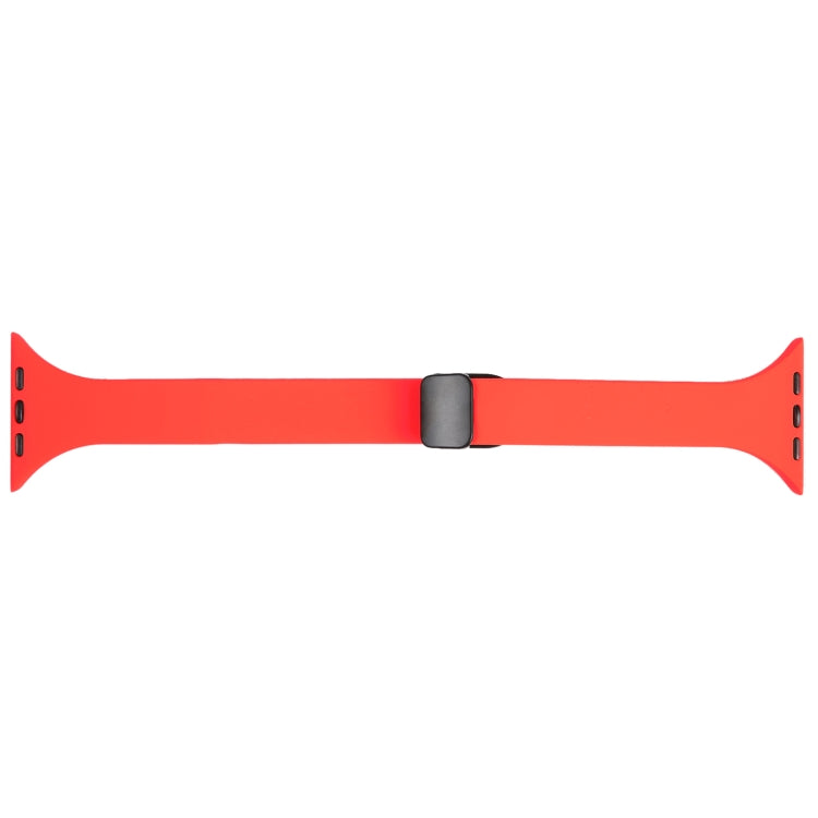 For Apple Watch SE 2022 44mm Magnetic Buckle Slim Silicone Watch Band(Red) - Watch Bands by PMC Jewellery | Online Shopping South Africa | PMC Jewellery