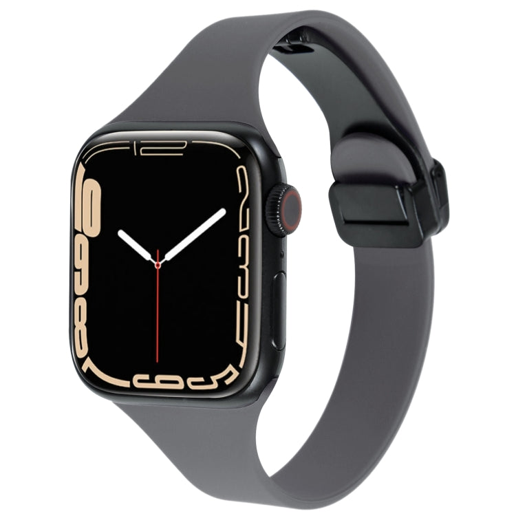 For Apple Watch SE 44mm Magnetic Buckle Slim Silicone Watch Band(Starry Grey) - Watch Bands by PMC Jewellery | Online Shopping South Africa | PMC Jewellery