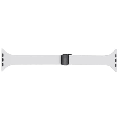 For Apple Watch SE 44mm Magnetic Buckle Slim Silicone Watch Band(White) - Watch Bands by PMC Jewellery | Online Shopping South Africa | PMC Jewellery