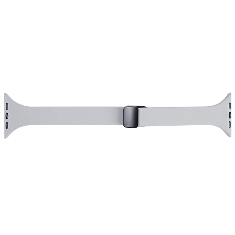 For Apple Watch 6 40mm Magnetic Buckle Slim Silicone Watch Band(Light Grey) - Watch Bands by PMC Jewellery | Online Shopping South Africa | PMC Jewellery