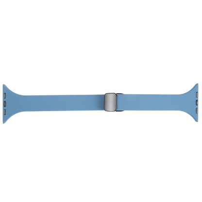 For Apple Watch 3 38mm Magnetic Buckle Slim Silicone Watch Band(Blue) - Watch Bands by PMC Jewellery | Online Shopping South Africa | PMC Jewellery