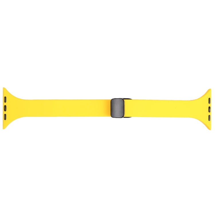 For Apple Watch 3 42mm Magnetic Buckle Slim Silicone Watch Band(Yellow) - Watch Bands by PMC Jewellery | Online Shopping South Africa | PMC Jewellery