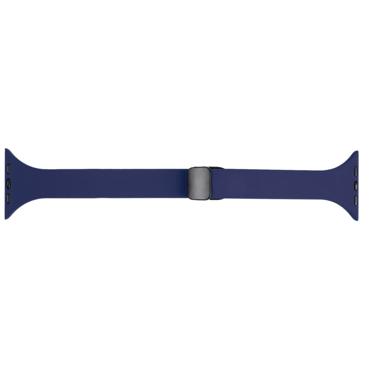 For Apple Watch 3 42mm Magnetic Buckle Slim Silicone Watch Band(Midnight Blue) - Watch Bands by PMC Jewellery | Online Shopping South Africa | PMC Jewellery