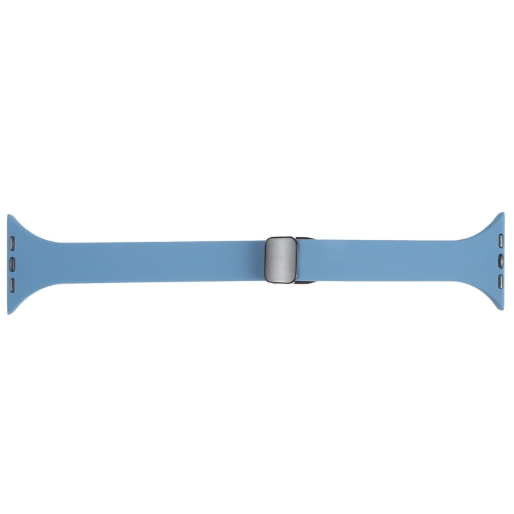 For Apple Watch 2 42mm Magnetic Buckle Slim Silicone Watch Band(Blue) - Watch Bands by PMC Jewellery | Online Shopping South Africa | PMC Jewellery