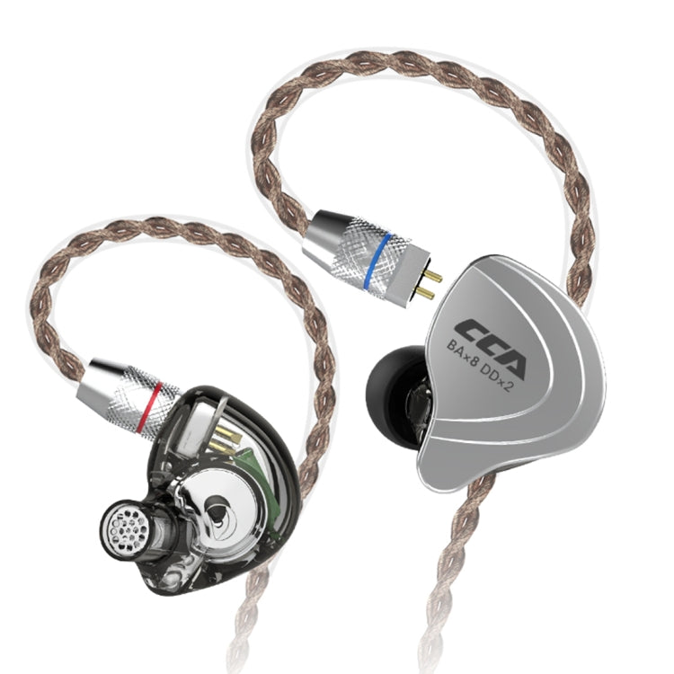 CCA CCA-C10 3.5mm Gold Plated Plug Ten Unit Hybrid Wire-controlled In-ear Earphone, Type:without Mic(Charm Black) - In Ear Wired Earphone by CCA | Online Shopping South Africa | PMC Jewellery