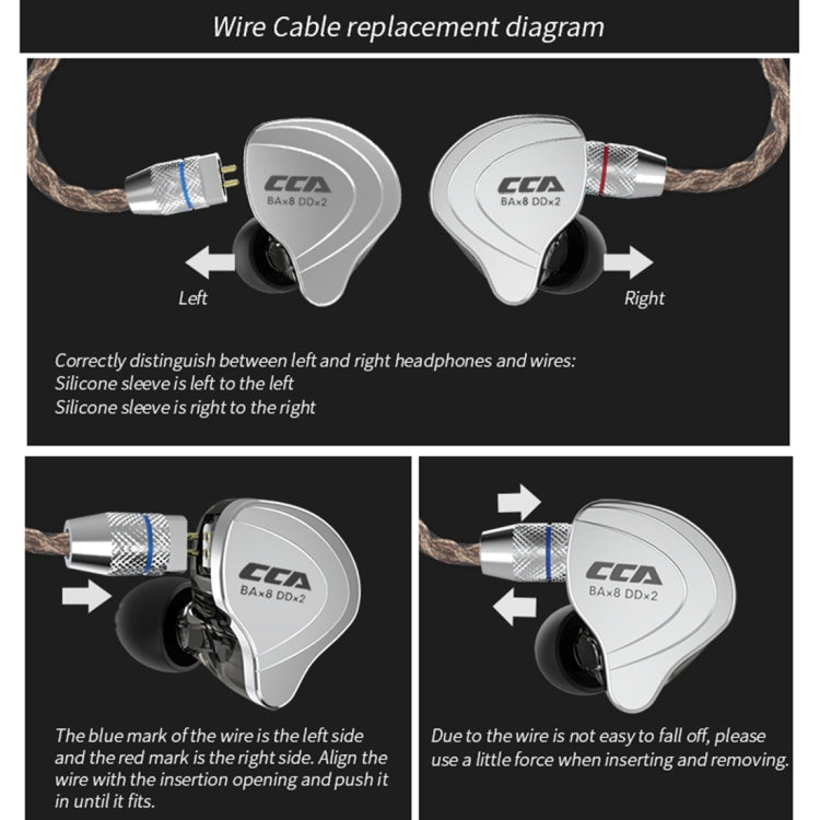 CCA CCA-C10 3.5mm Gold Plated Plug Ten Unit Hybrid Wire-controlled In-ear Earphone, Type:without Mic(Streamer Purple) - In Ear Wired Earphone by CCA | Online Shopping South Africa | PMC Jewellery