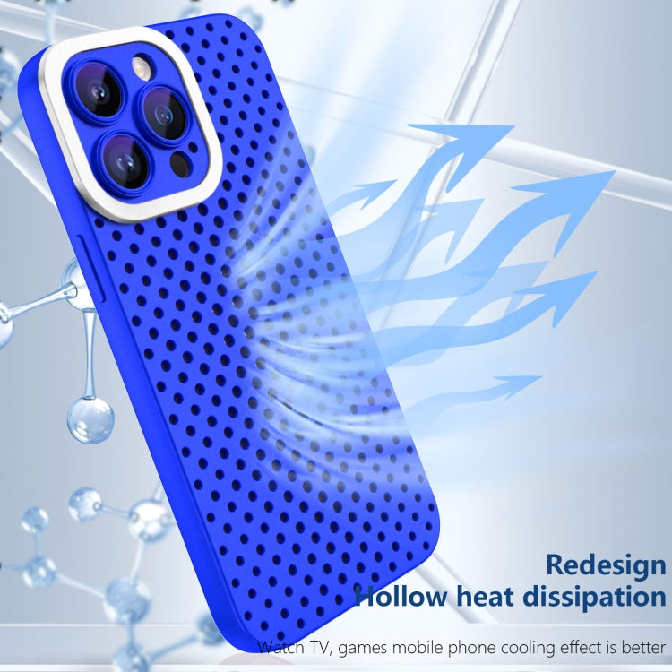 For iPhone 12 Hollow Heat Dissipation TPU Phone Case(Blue) - iPhone 12 / 12 Pro Cases by PMC Jewellery | Online Shopping South Africa | PMC Jewellery