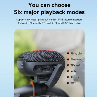 T&G TG-392 Outdoor Bicycle TWS Wireless Bluetooth IPX5 Waterproof Speaker(Black) - Waterproof Speaker by T&G | Online Shopping South Africa | PMC Jewellery