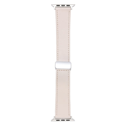 For Apple Watch SE 40mm Magnetic Buckle Skin Feel Leather Watch Band(Apricot) - Watch Bands by PMC Jewellery | Online Shopping South Africa | PMC Jewellery