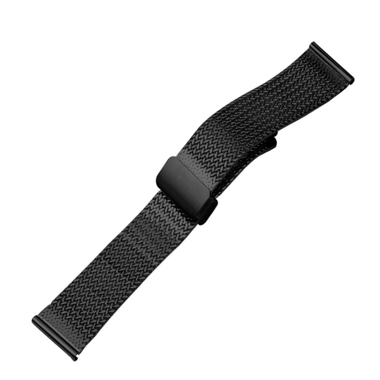 For Apple Watch Ultra 49mm Magnetic Buckle Herringbone Mesh Metal Watch Band(Black) - Watch Bands by PMC Jewellery | Online Shopping South Africa | PMC Jewellery