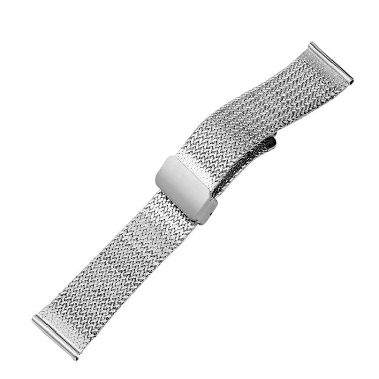 For Apple Watch 8 41mm Magnetic Buckle Herringbone Mesh Metal Watch Band(Silver) - Watch Bands by PMC Jewellery | Online Shopping South Africa | PMC Jewellery