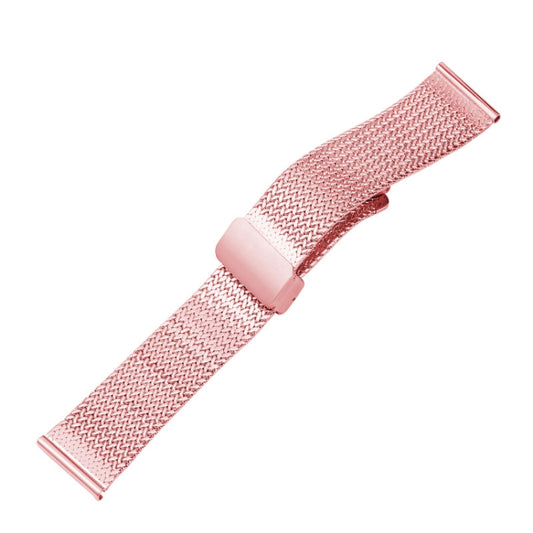 For Apple Watch 8 45mm  Magnetic Buckle Herringbone Mesh Metal Watch Band(Pink) - Watch Bands by PMC Jewellery | Online Shopping South Africa | PMC Jewellery