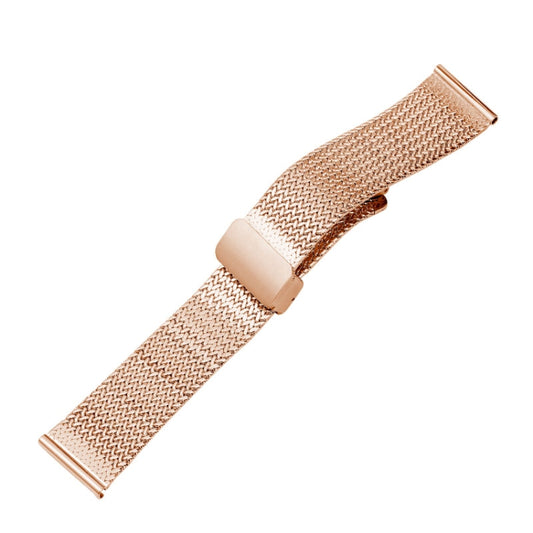 For Apple Watch SE 2022 44mm Magnetic Buckle Herringbone Mesh Metal Watch Band(Rose Gold) - Watch Bands by PMC Jewellery | Online Shopping South Africa | PMC Jewellery