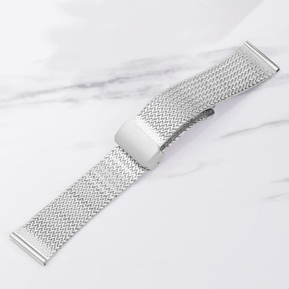 For Apple Watch SE 2022 44mm Magnetic Buckle Herringbone Mesh Metal Watch Band(Starlight) - Watch Bands by PMC Jewellery | Online Shopping South Africa | PMC Jewellery