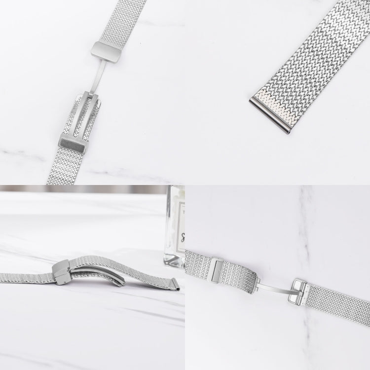 For Apple Watch 7 45mm Magnetic Buckle Herringbone Mesh Metal Watch Band(Gold) - Watch Bands by PMC Jewellery | Online Shopping South Africa | PMC Jewellery