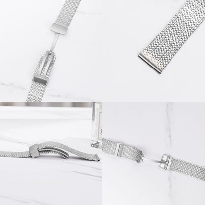 For Apple Watch 6 40mm Magnetic Buckle Herringbone Mesh Metal Watch Band(Starlight) - Watch Bands by PMC Jewellery | Online Shopping South Africa | PMC Jewellery