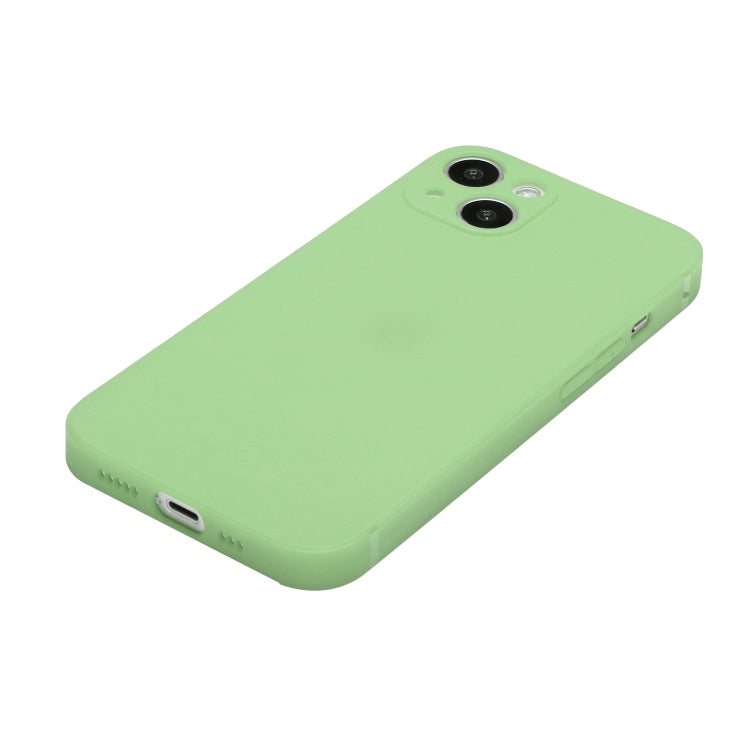 For iPhone 15 Plus Straight Edge Solid Color TPU Shockproof Phone Case(Matcha Green) - iPhone 15 Plus Cases by PMC Jewellery | Online Shopping South Africa | PMC Jewellery