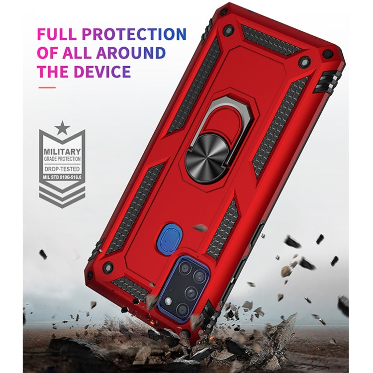 For Samsung Galaxy A21s Shockproof TPU + PC Protective Case with 360 Degree Rotating Holder(Blue) - Galaxy Phone Cases by PMC Jewellery | Online Shopping South Africa | PMC Jewellery