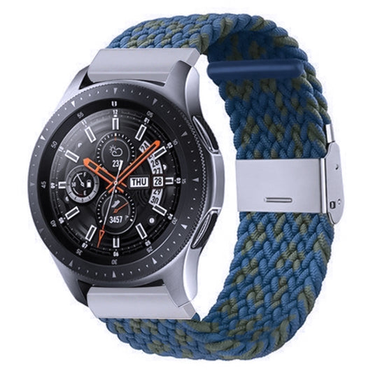 18mm Nylon Braided Metal Buckle Watch Band(W Blue Green) - Watch Bands by PMC Jewellery | Online Shopping South Africa | PMC Jewellery