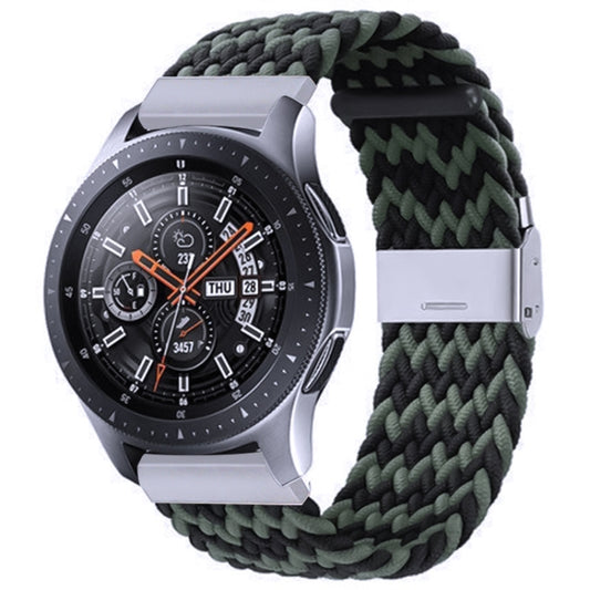 18mm Nylon Braided Metal Buckle Watch Band(W Black Green) - Watch Bands by PMC Jewellery | Online Shopping South Africa | PMC Jewellery