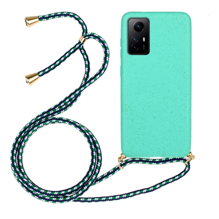 For Xiaomi Redmi Note 12S Wheat Straw Material + TPU Phone Case with Lanyard(Green) - Xiaomi Cases by PMC Jewellery | Online Shopping South Africa | PMC Jewellery