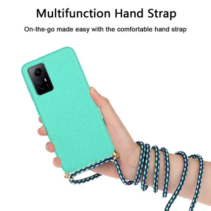 For Xiaomi Redmi Note 12S Wheat Straw Material + TPU Phone Case with Lanyard(Green) - Xiaomi Cases by PMC Jewellery | Online Shopping South Africa | PMC Jewellery