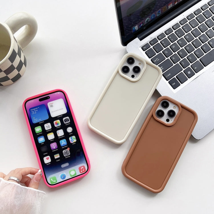 For iPhone 11 Pro Shockproof Frame Frosted TPU Phone Case(Beige) - iPhone 11 Pro Cases by PMC Jewellery | Online Shopping South Africa | PMC Jewellery