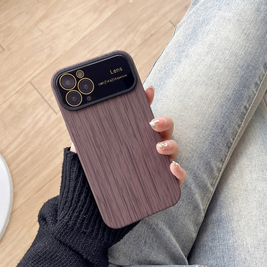 For iPhone 11 Pro Max Wood Grain TPU Phone Case with Lens Film(Grey) - iPhone 11 Pro Max Cases by PMC Jewellery | Online Shopping South Africa | PMC Jewellery