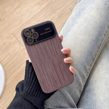 For iPhone 11 Pro Wood Grain TPU Phone Case with Lens Film(Grey) - iPhone 11 Pro Cases by PMC Jewellery | Online Shopping South Africa | PMC Jewellery