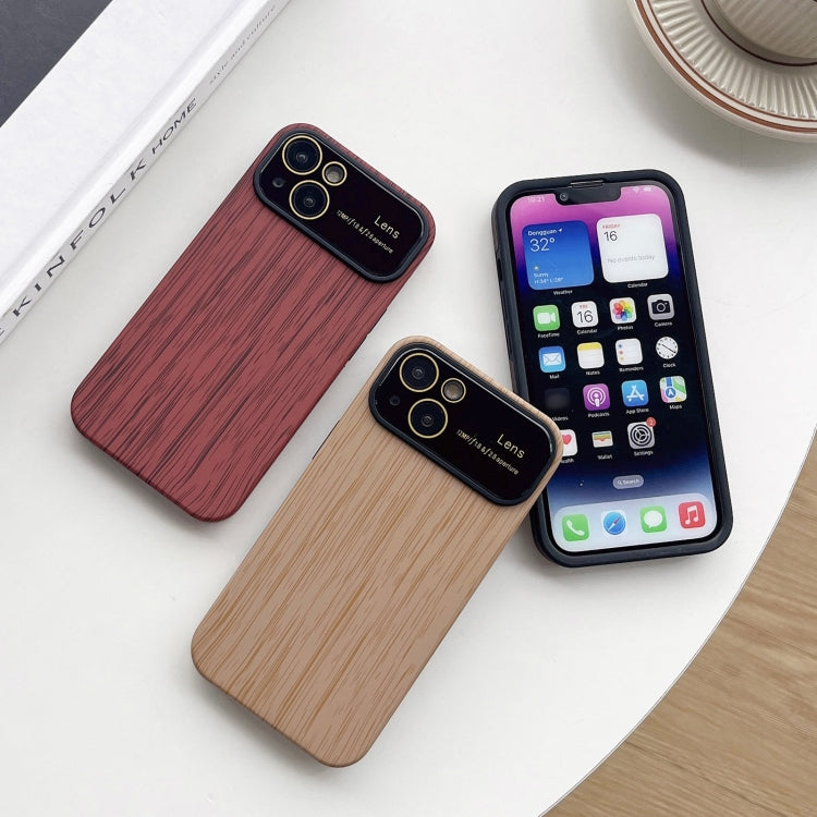 For iPhone XS Max Wood Grain TPU Phone Case with Lens Film(Grey) - More iPhone Cases by PMC Jewellery | Online Shopping South Africa | PMC Jewellery