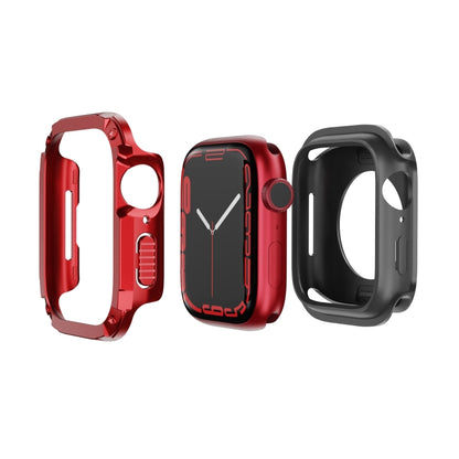 For Apple Watch Series 6 / 5 / 4 / SE 44mm 2-in-1 PC Hybrid TPU Armor Watch Case(Red) - Watch Cases by PMC Jewellery | Online Shopping South Africa | PMC Jewellery