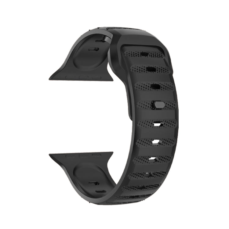 For Apple Watch Ultra 49mm Dot Texture Fluororubber Watch Band(Black) - Watch Bands by PMC Jewellery | Online Shopping South Africa | PMC Jewellery