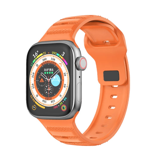 For Apple Watch 8 41mm Dot Texture Fluororubber Watch Band(Orange) - Watch Bands by PMC Jewellery | Online Shopping South Africa | PMC Jewellery