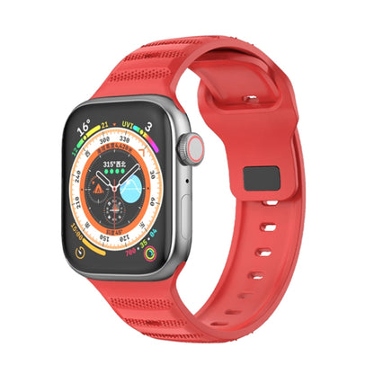 For Apple Watch SE 2022 40mm Dot Texture Fluororubber Watch Band(Red) - Watch Bands by PMC Jewellery | Online Shopping South Africa | PMC Jewellery