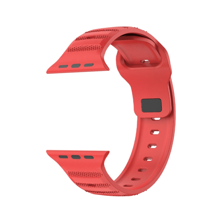 For Apple Watch SE 2022 44mm Dot Texture Fluororubber Watch Band(Red) - Watch Bands by PMC Jewellery | Online Shopping South Africa | PMC Jewellery