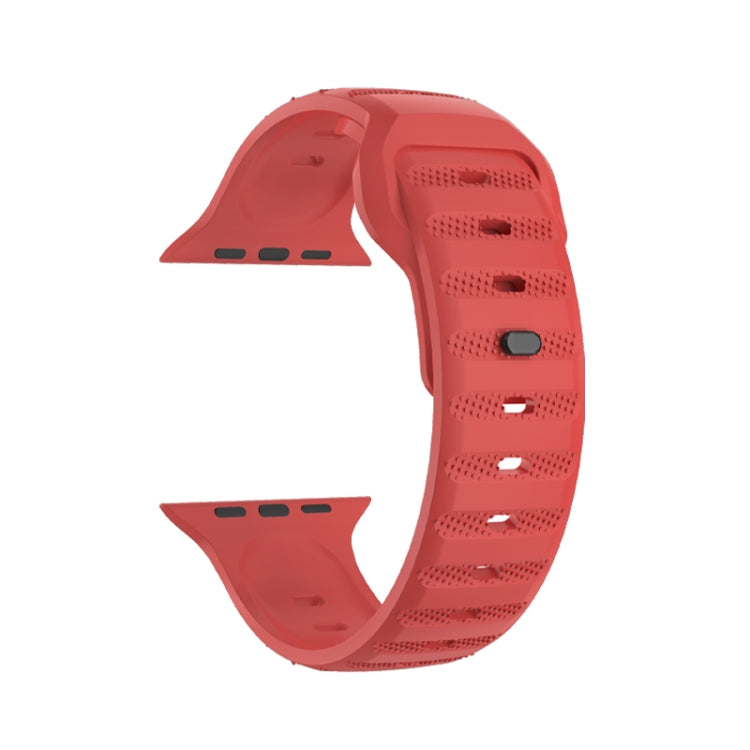 For Apple Watch SE 2022 44mm Dot Texture Fluororubber Watch Band(Red) - Watch Bands by PMC Jewellery | Online Shopping South Africa | PMC Jewellery