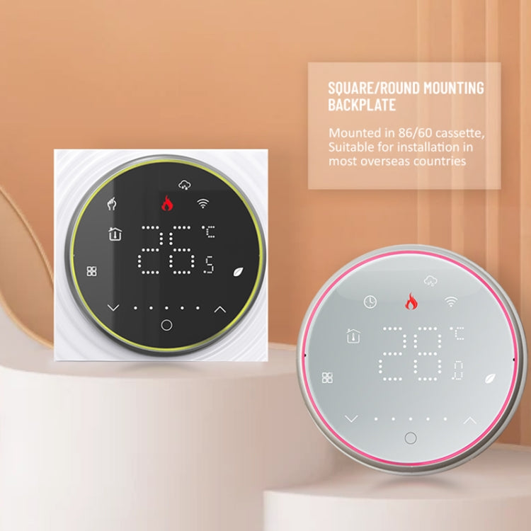 BHT-6001GALW 95-240V AC 5A Smart Round Thermostat Water Heating LED Thermostat With WiFi(White) - Thermostat & Thermometer by PMC Jewellery | Online Shopping South Africa | PMC Jewellery