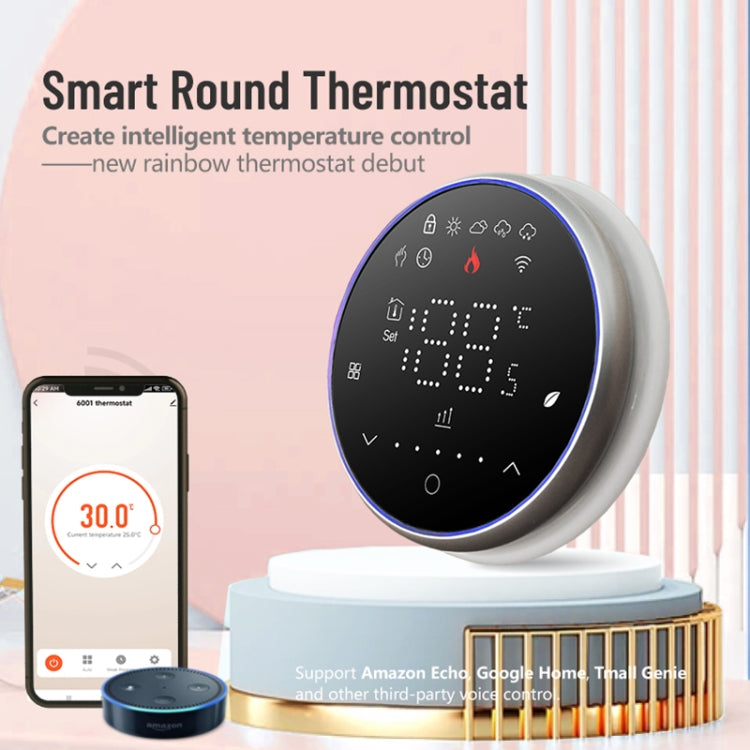 BHT-6001GALW 95-240V AC 5A Smart Round Thermostat Water Heating LED Thermostat With WiFi(White) - Thermostat & Thermometer by PMC Jewellery | Online Shopping South Africa | PMC Jewellery