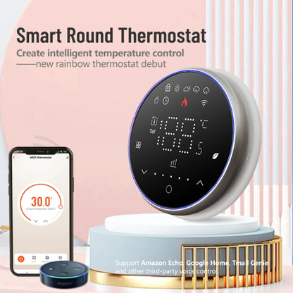 BHT-6001GBLW 95-240V AC 16A Smart Round Thermostat Electric Heating LED Thermostat With WiFi(Black) - Thermostat & Thermometer by PMC Jewellery | Online Shopping South Africa | PMC Jewellery