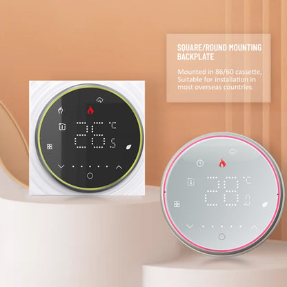 BHT-6001GBL 95-240V AC 16A Smart Round Thermostat Electric Heating LED Thermostat Without WiFi(Black) - Thermostat & Thermometer by PMC Jewellery | Online Shopping South Africa | PMC Jewellery